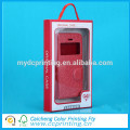 Brand name cell phone case package with transparent window
